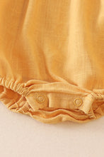 Load image into Gallery viewer, Mustard strap ruffle linen girl bubble
