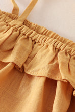 Load image into Gallery viewer, Mustard strap ruffle linen girl bubble
