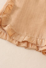 Load image into Gallery viewer, Beige linen ruffle shorts
