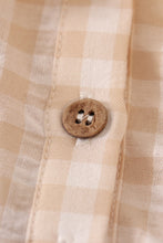 Load image into Gallery viewer, Cream plaid linen button girl bubble
