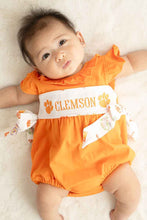 Load image into Gallery viewer, Orange clemson embroidery girl bubble
