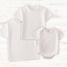 Load image into Gallery viewer, Cream blank basic t-shirt Adult Kids and baby bubble
