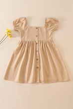 Load image into Gallery viewer, Beige linen button dress
