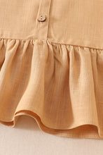 Load image into Gallery viewer, Beige linen ruffle 2pc girl set
