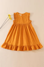 Load image into Gallery viewer, Mustard linen ruffle dress
