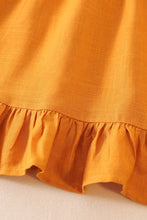 Load image into Gallery viewer, Mustard linen ruffle dress
