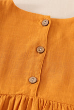 Load image into Gallery viewer, Mustard linen ruffle dress
