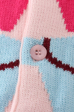 Load image into Gallery viewer, Pink bow tie cardigan sweater
