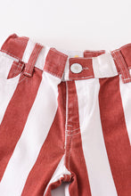 Load image into Gallery viewer, terracotta stripe denim jeans
