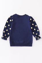 Load image into Gallery viewer, Premium Navy love joy dot girl top
