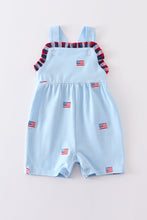 Load image into Gallery viewer, Premium Blue patriotic flag embroidery boy romper
