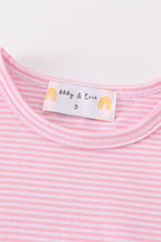 Load image into Gallery viewer, Premium Pink &amp; white stripe ruffle top
