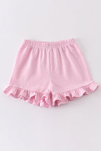 Load image into Gallery viewer, Premium Pink &amp; white stripe basic ruffle shorts
