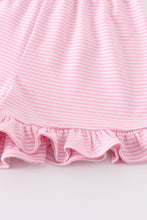 Load image into Gallery viewer, Premium Pink &amp; white stripe basic ruffle shorts
