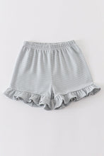 Load image into Gallery viewer, Premium Sage &amp; white stripe basic ruffle shorts
