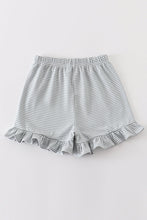 Load image into Gallery viewer, Premium Sage &amp; white stripe basic ruffle shorts
