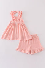 Load image into Gallery viewer, Premium Pink muslin ruffle shorts set
