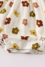 Load image into Gallery viewer, Premium Organic muslin floral smocked girl bubble
