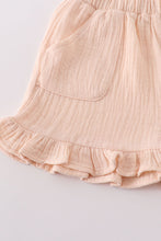 Load image into Gallery viewer, Premium Apricot muslin bow shorts set
