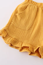 Load image into Gallery viewer, Premium Yellow muslin bow shorts set
