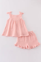 Load image into Gallery viewer, Premium Pink muslin bow shorts set
