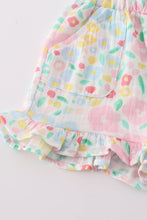 Load image into Gallery viewer, Premium Pink muslin leaves shorts set
