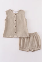 Load image into Gallery viewer, Premium Beige muslin boy shorts set
