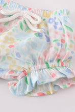 Load image into Gallery viewer, Premium Blue muslin floral ruffle set
