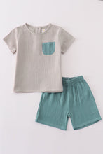 Load image into Gallery viewer, Premium Gray muslin boy shorts set
