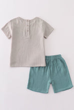 Load image into Gallery viewer, Premium Gray muslin boy shorts set
