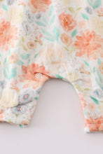 Load image into Gallery viewer, Premium Floral muslin leaves ruffle romper
