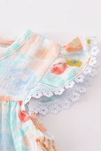 Load image into Gallery viewer, Premium Blue &amp; pink muslin floral ruffle baby set
