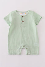 Load image into Gallery viewer, Premium Sage muslin stripe boy romper
