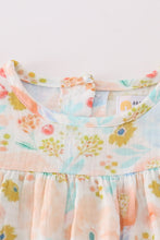 Load image into Gallery viewer, Premium Blue &amp; pink muslin floral ruffle dress
