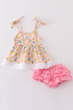 Load image into Gallery viewer, Premium Pink muslin stripe lemon baby set
