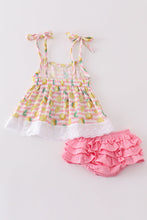 Load image into Gallery viewer, Premium Pink muslin stripe lemon baby set
