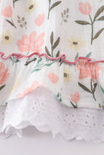 Load image into Gallery viewer, Premium Pink muslin floral ruffle dress
