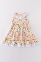 Load image into Gallery viewer, Premium Pink muslin stripe lemon ruffle dress
