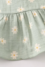 Load image into Gallery viewer, Premium Sage muslin daisy girl set
