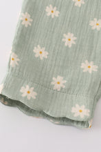 Load image into Gallery viewer, Premium Sage muslin daisy girl set
