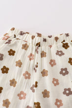 Load image into Gallery viewer, Premium Khaki muslin floral girl set
