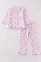 Load image into Gallery viewer, Premium Pink bow tie girl pajamas set
