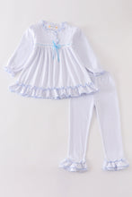 Load image into Gallery viewer, Premium White bow ruffle girl set
