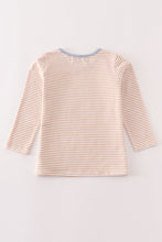 Load image into Gallery viewer, Premium Beige stripe truck pumpkin applique top
