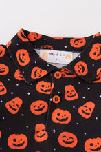 Load image into Gallery viewer, Premium Orange halloween pumpkin button down shirt
