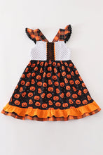 Load image into Gallery viewer, Premium Orange halloween pumpkin ruffle dress
