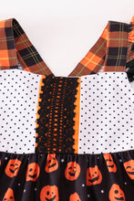 Load image into Gallery viewer, Premium Orange halloween pumpkin ruffle dress
