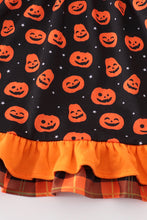 Load image into Gallery viewer, Premium Orange halloween pumpkin ruffle dress
