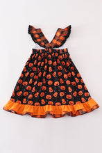 Load image into Gallery viewer, Premium Orange halloween pumpkin ruffle dress
