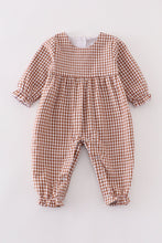 Load image into Gallery viewer, Premium Caramel gingham girl romper
